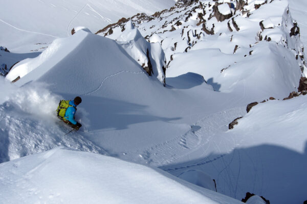 mount bell couloir canadian rockies backcountry skiing andrew wexler