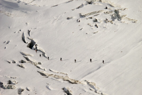 mount athabasca crevasses alberta glacier mountaineering andrew wexler
