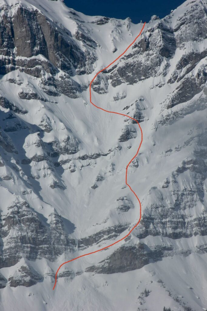 Cascade East Face Kevin Rohn Photo map of descent line