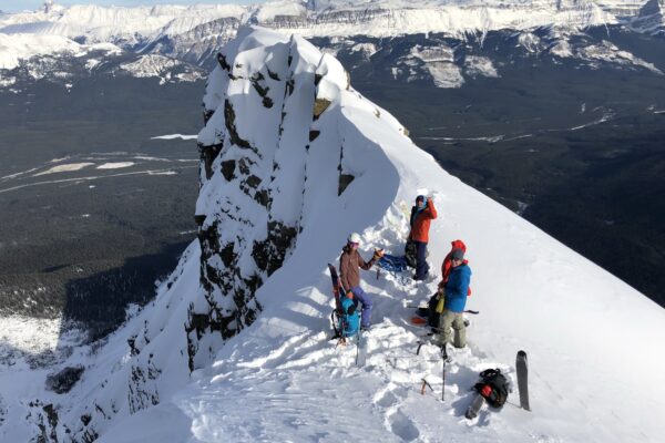 backcountry skiing aemmer couloir lake louise mountain guide
